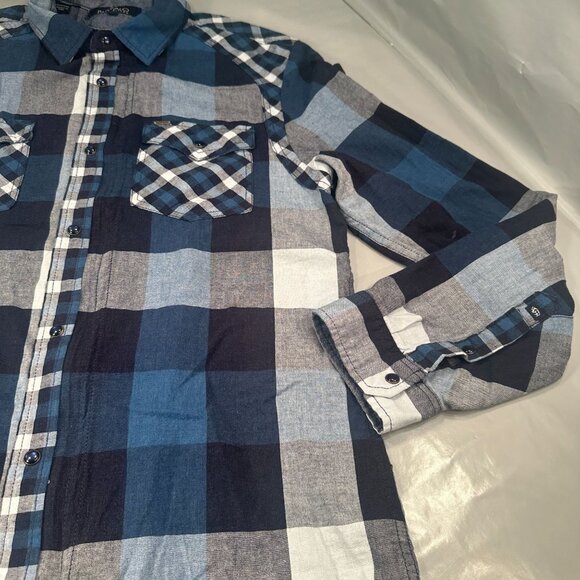 Buffalo David Bitton Pearl Snap Window Pane Shacket Mens Zipper Cowboy Western - Picture 8 of 16